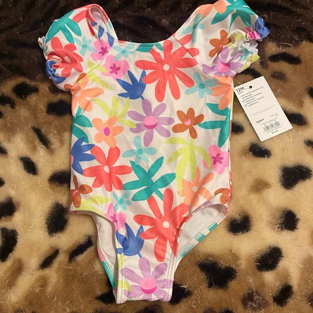 Jumping Beans Multicolor Floral Kids Swimsuit